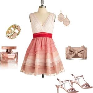 Soft Girl Pink Ombre Ruffle Mini Dress